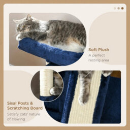 Blue Cat Tree, 83Cm Indoor Cat Scratching Post Climbing Frame - thumbnail 4