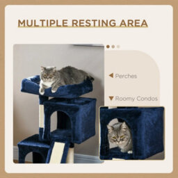 Blue Cat Tree, 83Cm Indoor Cat Scratching Post Climbing Frame - thumbnail 5