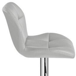 Yaheetech Set Of 2 Light Grey Modern Faux Leather Adjustable Swivel Bar Stools With Tufted Back And Footrest - thumbnail 6