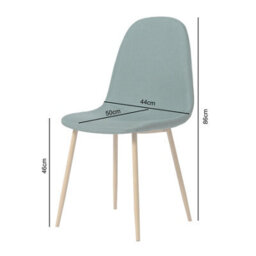 Asteria Dining Chairs Set Of 2 Upholstered Linen Fabric Dark Green Wood Legs - thumbnail 9