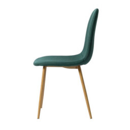 Asteria Dining Chairs Set Of 2 Upholstered Linen Fabric Dark Green Wood Legs - thumbnail 5