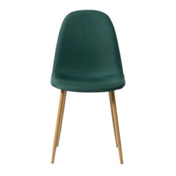 Asteria Dining Chairs Set Of 2 Upholstered Linen Fabric Dark Green Wood Legs - thumbnail 4