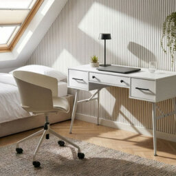 Wyld And Coco Retro White Desk 120 X 50 Cm - Iron Legs, 3 Drawers - thumbnail 2
