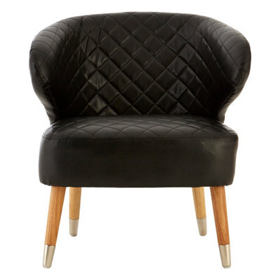 Orsina Elegant Design Black Faux Leather Wingback Armchair, Mid Century Comfortable Armchair For Livingroom - image 1