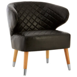 Orsina Elegant Design Black Faux Leather Wingback Armchair, Mid Century Comfortable Armchair For Livingroom - thumbnail 2