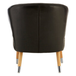 Orsina Elegant Design Black Faux Leather Wingback Armchair, Mid Century Comfortable Armchair For Livingroom - thumbnail 4