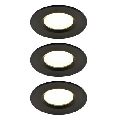 GoodHome Etana Black Non-Adjustable Led Neutral White Downlight 4.7W Ip65, Pack Of 3 - image 1