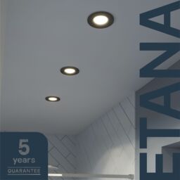GoodHome Etana Black Non-Adjustable Led Neutral White Downlight 4.7W Ip65, Pack Of 3 - thumbnail 6