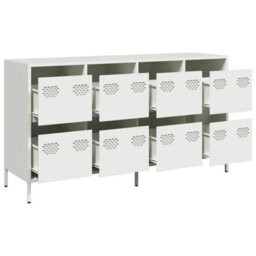 Vidaxl Sideboard White 135X39X73.5 Cm Cold-Rolled Steel - thumbnail 4