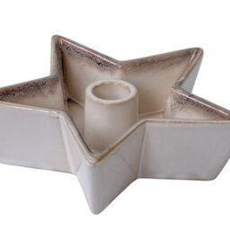 Hill Interiors Small Solace Star Candle Holder - Ceramic - L19 X W19 X H5 Cm - White - thumbnail 3