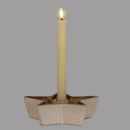 Hill Interiors Small Solace Star Candle Holder - Ceramic - L19 X W19 X H5 Cm - White - thumbnail 4