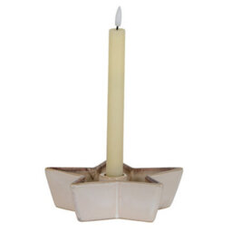 Hill Interiors Small Solace Star Candle Holder - Ceramic - L19 X W19 X H5 Cm - White - thumbnail 1