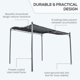 Outsunny 3M X 3M Gazebo Garden Pergola Canopy Sun Shade Shelter Soft Top - thumbnail 4