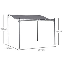 Outsunny 3M X 3M Gazebo Garden Pergola Canopy Sun Shade Shelter Soft Top - thumbnail 3