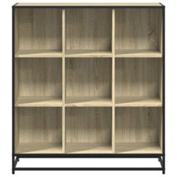 Berkfield Bookcase Sonoma Oak 97.5X33X107.5 Cm Engineered Wood And Metal - thumbnail 4