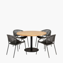Pacific Lifestyle Dakota Black Outdoor 4 Seater Dining Set - thumbnail 3