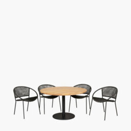 Pacific Lifestyle Dakota Black Outdoor 4 Seater Dining Set - thumbnail 4