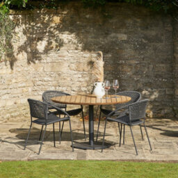 Pacific Lifestyle Dakota Black Outdoor 4 Seater Dining Set - thumbnail 1