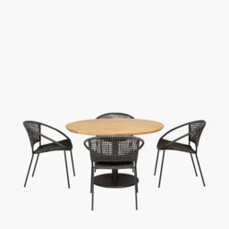 Pacific Lifestyle Dakota Black Outdoor 4 Seater Dining Set - thumbnail 5