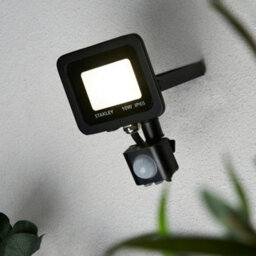 Litecraft 2 Pack Stanley Slimline Black 10 Watt Led Ip65 Outdoor Wall Flood Light With Pir Sensor - thumbnail 2