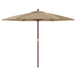 Walplus Garden Parasol With Wooden Pole Taupe 299X240 Cm - thumbnail 4