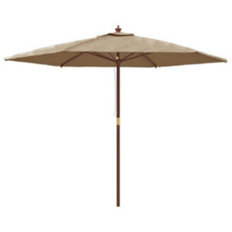 Walplus Garden Parasol With Wooden Pole Taupe 299X240 Cm - thumbnail 2