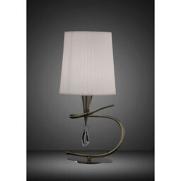 Luminosa Lighting Luminosa Mara Table Lamp 1 Light E14 Small, Antique Brass With Ivory White Shade - thumbnail 2