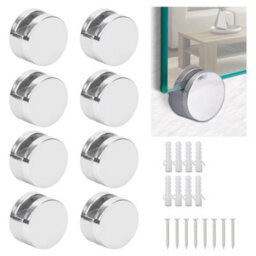 Sisi UK Mirror Clips 8 Pack Frameless Mirror Brackets Nickel Glass Clamps For Bathroom Wall Mounting 3 To 6mm Mirrors