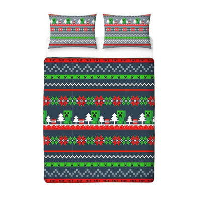 Minecraft Christmas Reversible Duvet Set Multicoloured (Double) - image 1