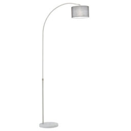 Darphe Grey Adjustable Arch Floor Lamp With Marble Base & Fabric Shade (131-186Cm) - thumbnail 3