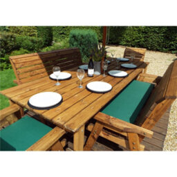 Marlborough Traditional 8 Seater Table Set With 2 X Chair Cushion, 2 X Winchester Cushion, 1 X Green Parasol & Base & 1 X Cushion Storage Bag - thumbnail 3