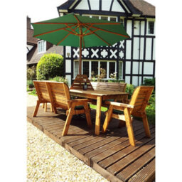 Marlborough Traditional 8 Seater Table Set With 2 X Chair Cushion, 2 X Winchester Cushion, 1 X Green Parasol & Base & 1 X Cushion Storage Bag - thumbnail 2