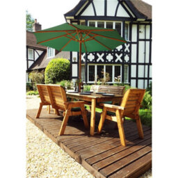 Marlborough Traditional 8 Seater Table Set With 2 X Chair Cushion, 2 X Winchester Cushion, 1 X Green Parasol & Base & 1 X Cushion Storage Bag - thumbnail 1