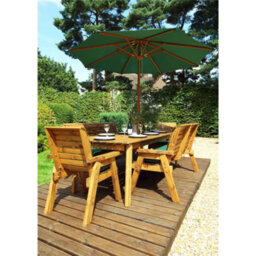 Marlborough Traditional 8 Seater Table Set With 2 X Chair Cushion, 2 X Winchester Cushion, 1 X Green Parasol & Base & 1 X Cushion Storage Bag - thumbnail 4