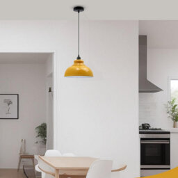 3 Pack Of Ceiling Pendant Light Fixture With 95Cm Adjustable Cable, Vintage 29Cm Curvy Metal Shade - thumbnail 4