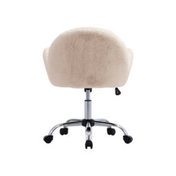 Living And Home White Comfy Plush Adjustable Height Home Ergonomic Office Chair - thumbnail 5