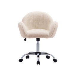 Living And Home White Comfy Plush Adjustable Height Home Ergonomic Office Chair - thumbnail 3