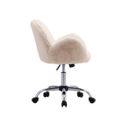 Living And Home White Comfy Plush Adjustable Height Home Ergonomic Office Chair - thumbnail 4