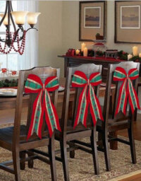 Green & Red Hanging Door Bow Christmas Decoration - thumbnail 5