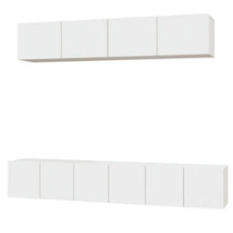 Berkfield 5 Piece Tv Cabinet Set White Engineered Wood - thumbnail 2