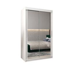 Arte Tokyo 03 Contemporary Mirrored 2 Sliding Door Wardrobe 5 Shelves 2 Rails White Matt (H)2000mm (W)1200mm (D)620mm - thumbnail 1