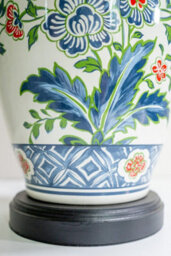Floral Ceramic Table Lamp With Pleated Shade - thumbnail 6