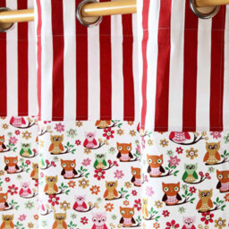 Homescapes Owls Printed Ready Made Eyelet Curtain Pair, 137 X 182 Cm Drop - thumbnail 3