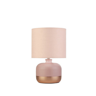 Lighting Collection Pink & Copper Table Lamp - image 1