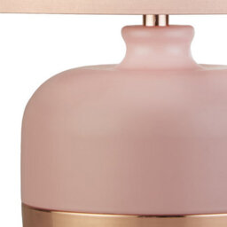 Lighting Collection Pink & Copper Table Lamp - thumbnail 3