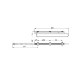 Emuca Self Extractable Hanger For Very Deep Wardrobes, 800, Black Painted, Steel And Plastic - thumbnail 3