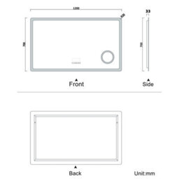 AVER-GROWTH Led Bathroom Mirror With Bluetooth 3 Colour Light, Demister Anti-Fog 3X Magnifying Clock Touch/wall Switch Illuminated 1200X700mm - thumbnail 9