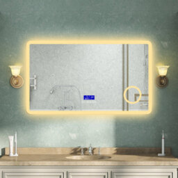 AVER-GROWTH Led Bathroom Mirror With Bluetooth 3 Colour Light, Demister Anti-Fog 3X Magnifying Clock Touch/wall Switch Illuminated 1200X700mm - thumbnail 2