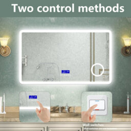 AVER-GROWTH Led Bathroom Mirror With Bluetooth 3 Colour Light, Demister Anti-Fog 3X Magnifying Clock Touch/wall Switch Illuminated 1200X700mm - thumbnail 6