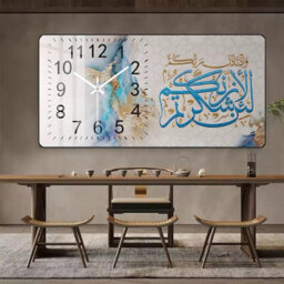 Hygrad Built to Survive Crystal Porcelain Print Decorative Islamic Wall Clock Calligraphy Modern Style - thumbnail 4